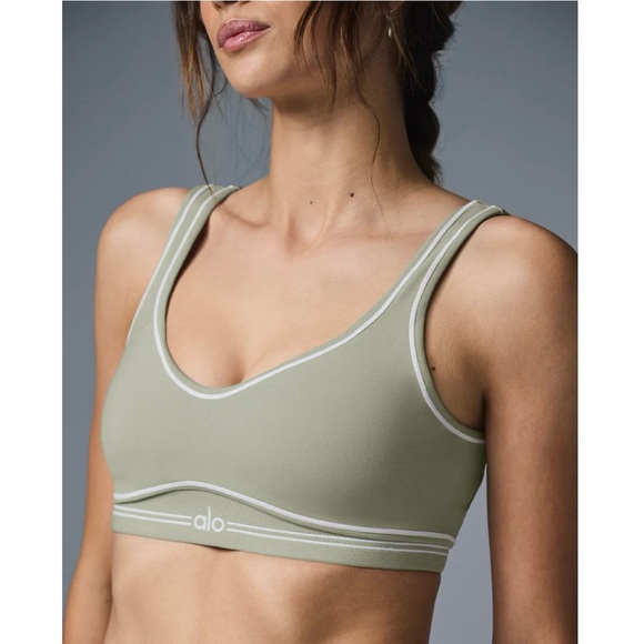 Alo Airbrush Heart Throb Bra NWT Limestone - Picture 1 of 4